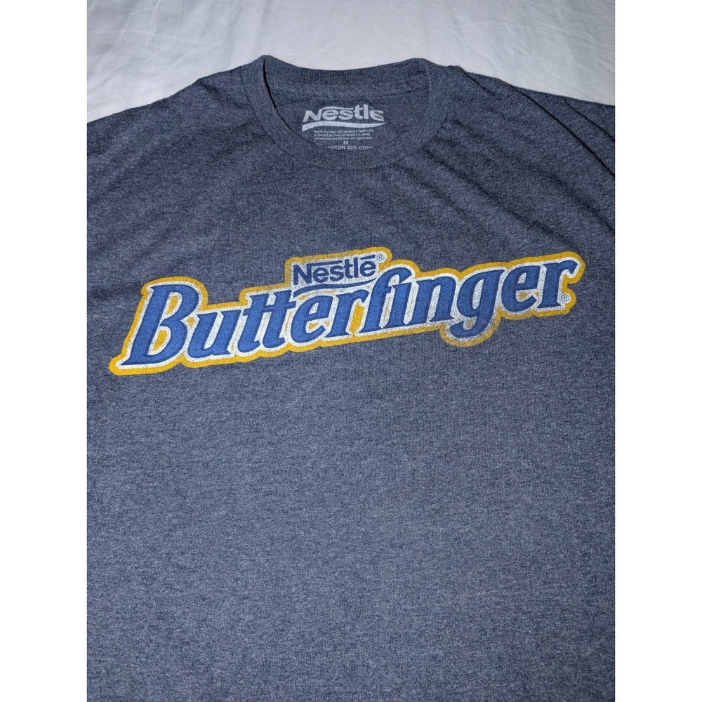 Nestle Adult Medium Blue Butterfinger Short Sleeve Graphic T-Shirt - Picture 2 of 3